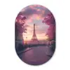 Eiffeltoren - Parijs - Roze Wandcirkel Ovaal Glas middel -3d