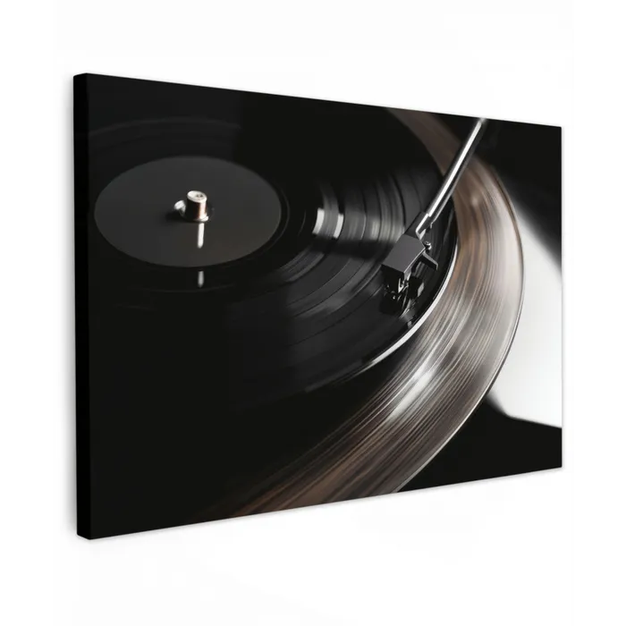 Close-up - Vinylplaat - Platenspeler - Zwart canvas 2cm klein -z3d