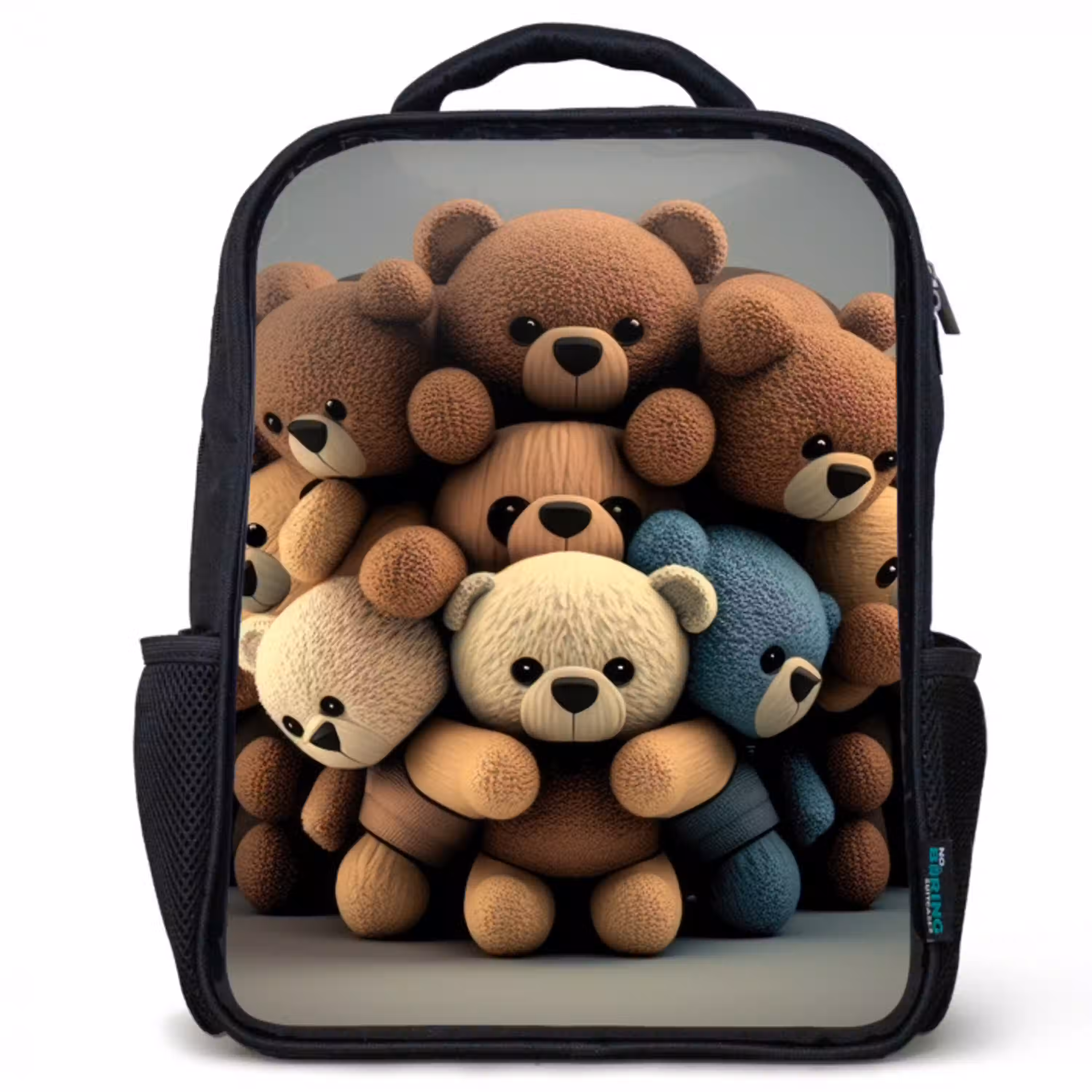 Knuffelberen Rugzak - Zwart middel -3d