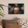 Palmbomen - Hangmat - Strand - Zonsondergang canvas 2cm klein -sfeer1
