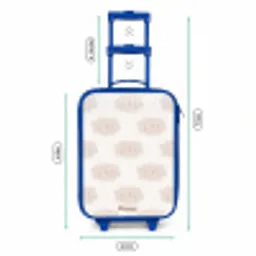 Vrolijke wolkjes met gezichtjes op crèmekleurige achtergrond Kinderkoffer - Blauw klein -productfoto_formaten
