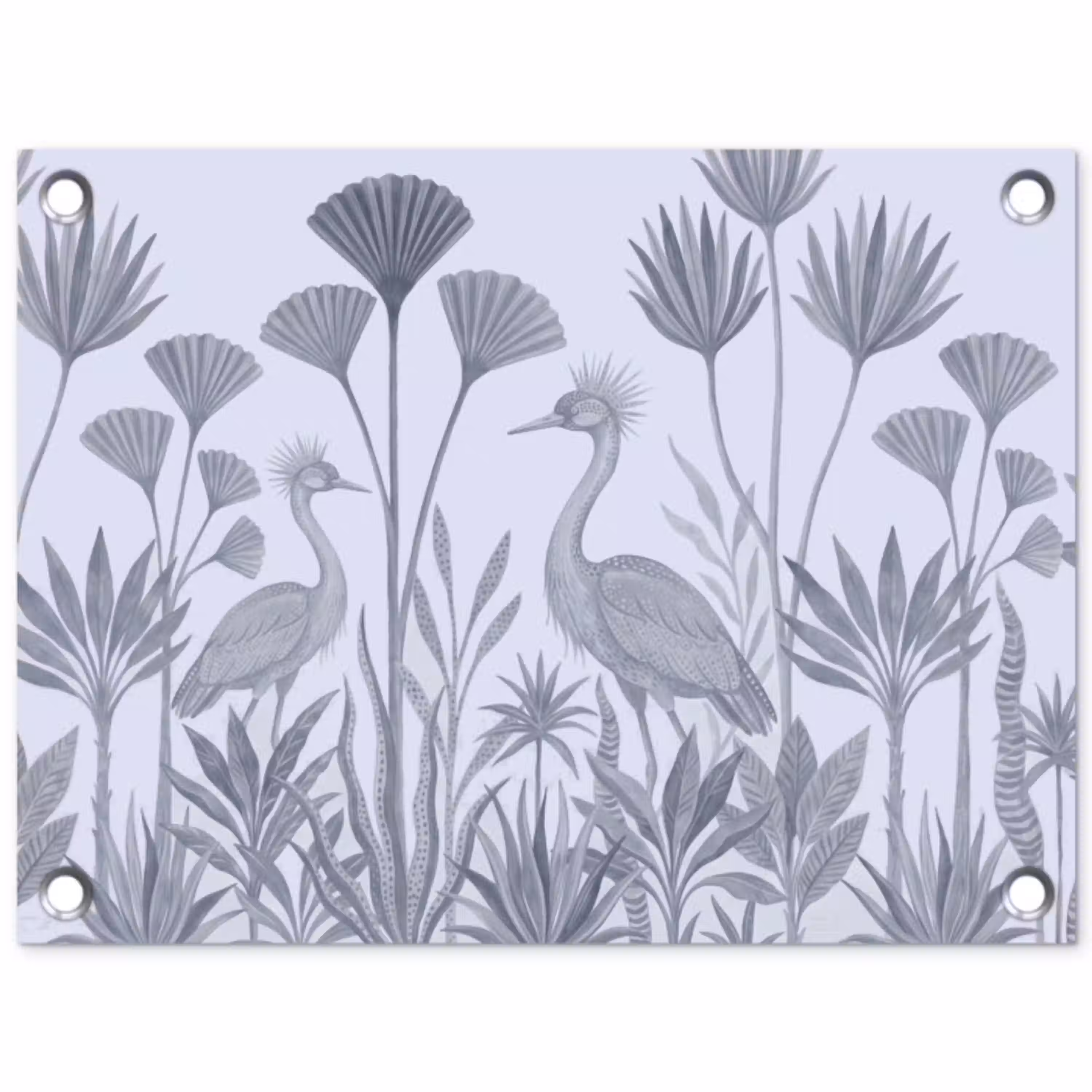 Vogel - Tropisch - Illustratie - Blauwgrijs - Natuur tuinposter los doek klein -3d