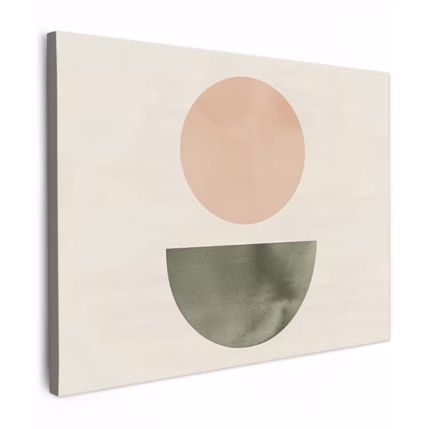 Canvas schilderij - Modern - Roze - Groen - Natuur - Geometrisch - Vormen