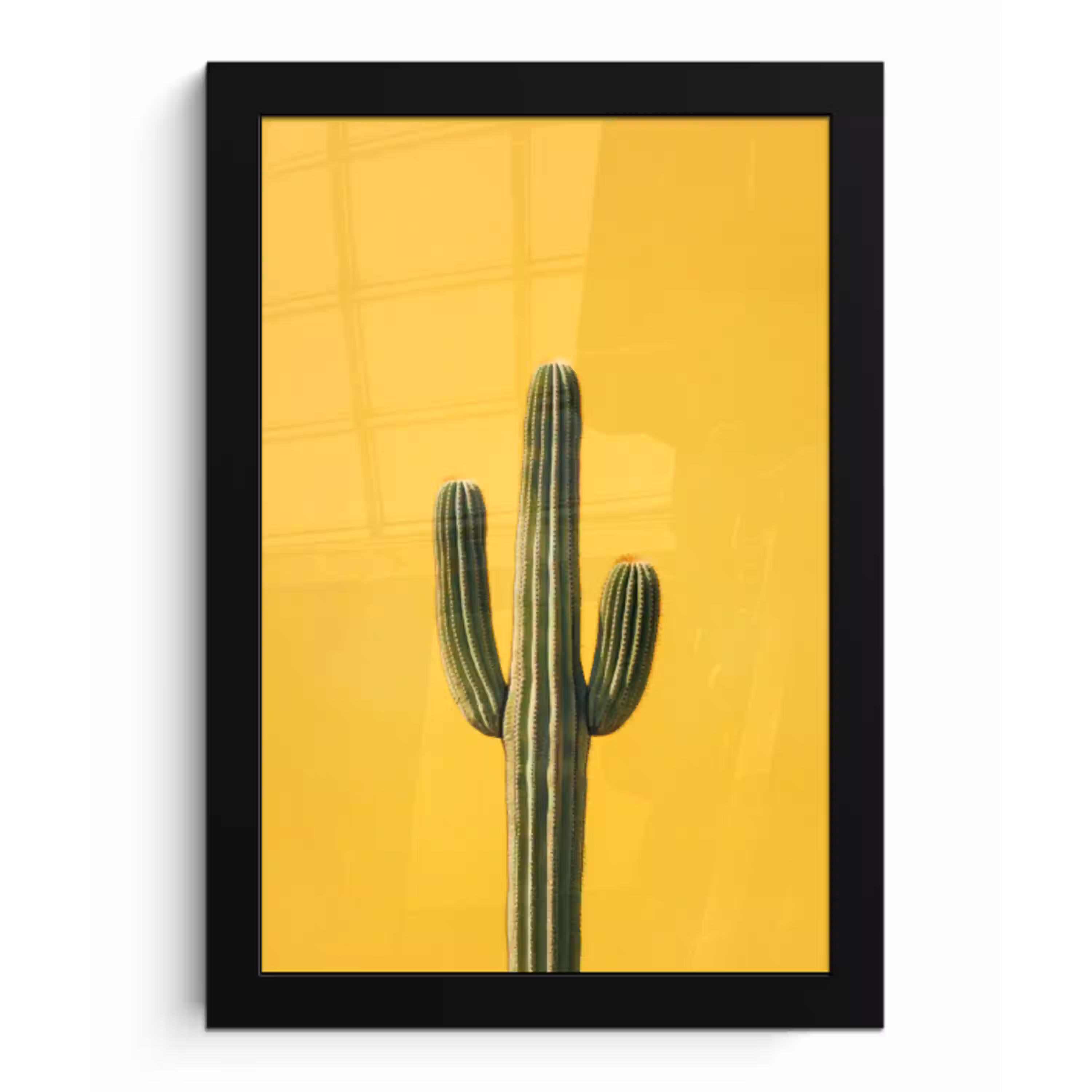 Cactus - Groen - Minimalistisch fotolijst zwart zonder passe partout klein -3d