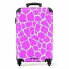 Giraffeprint in lichtgroen en paars NBS - Handbagage koffer - Kinderen Unisex middel -productfoto_recht