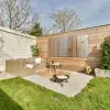 Hout - Planken - Licht Tuinposter op houten frame 2 cm dik xxl -sfeer2