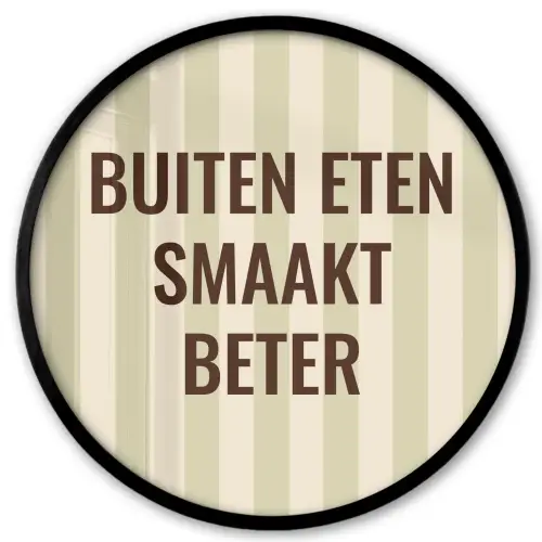 Buiten - Quote - Strepen - Zomer Fotolijst rond zonder passe partout klein -3d