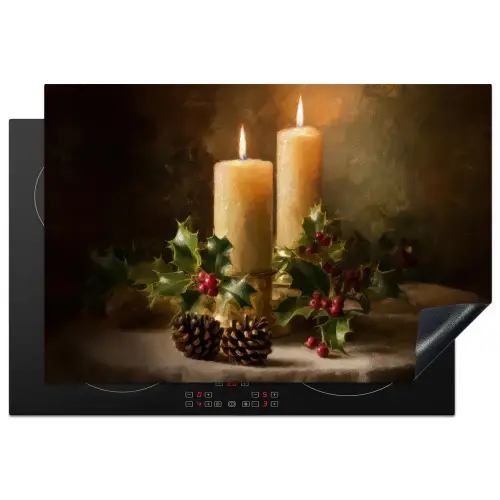 Kaarslicht - Kerst - Veelkleurig Inductie beschermer vinyl 3mm klein -3d