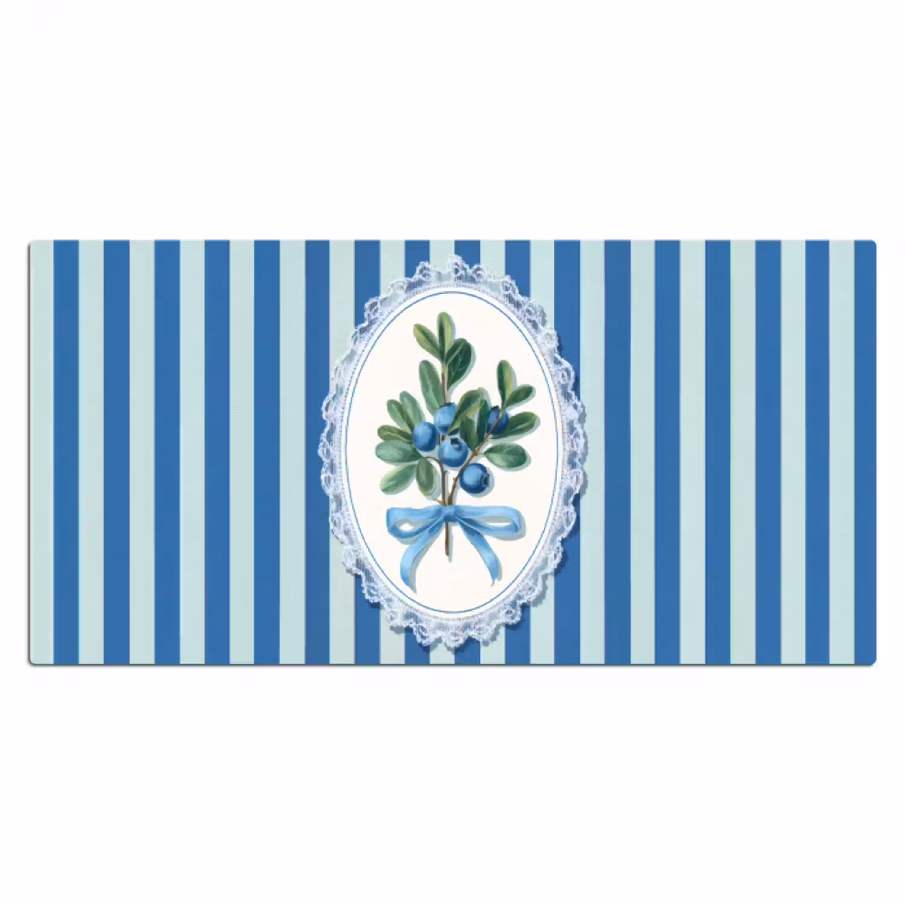 Illustratie - Bessen - Blauw - Strepen Muismat XXL klein -3d_leeg