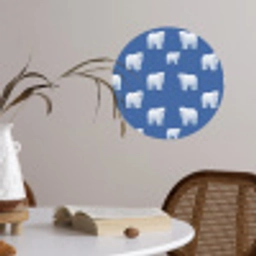 IJsbeer - Patroon - Blauw Wandcirkel behangsticker klein 186 -sfeer3