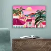 Stad - Roze - Palmbomen canvas 2cm klein -sfeer4