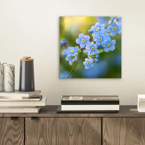 Bloemetjes - Blauw - Vergeet mij nietjes aluminium wit klein -sfeer1