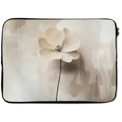 Bloem - Beige - Verf - Schaduw laptophoes neopreen klein -zkaufland3dotto