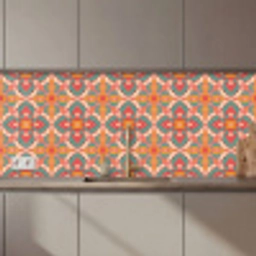 Patroon - Hippie - Oranje keuken achterwand 2 middel 871 zz_3dshopping