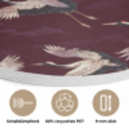 Kraanvogels - Klassiek - Bordeaux Akoestische PET Vilt - Rond klein 838 -closeup_DE