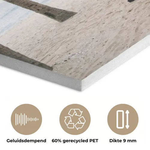 Surfboard - Palmbomen - Kleurrijk PET vilt klein -closeup_NL