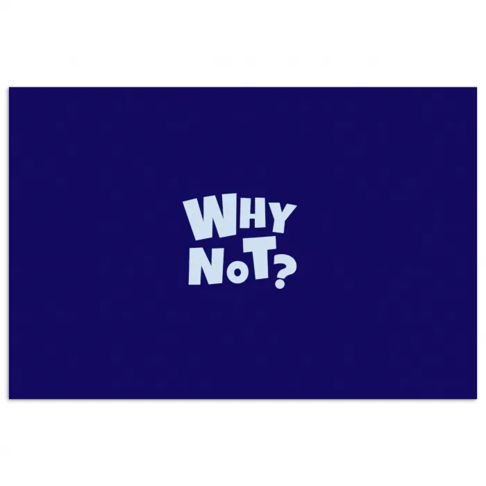 Blauw - Why not - Minimalistisch poster papier klein -3d