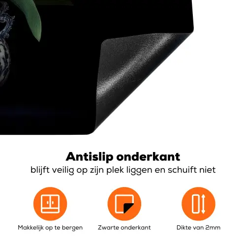 Bloemen - Roze - Tulpen - Vaas Inductie beschermer vinyl 3mm klein -zzzzzzz-td-onderkant