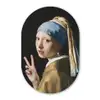 Meisje met de parel - Johannes Vermeer - Peace Wandcirkel Ovaal Forex klein -3d