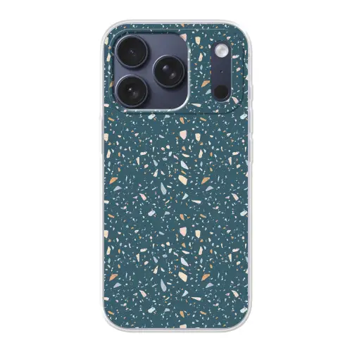 Terrazzo -  Patroon - Kleurrijk - Diep blauw Telefoonhoesje iPhone 17 Pro klein 878 -3d