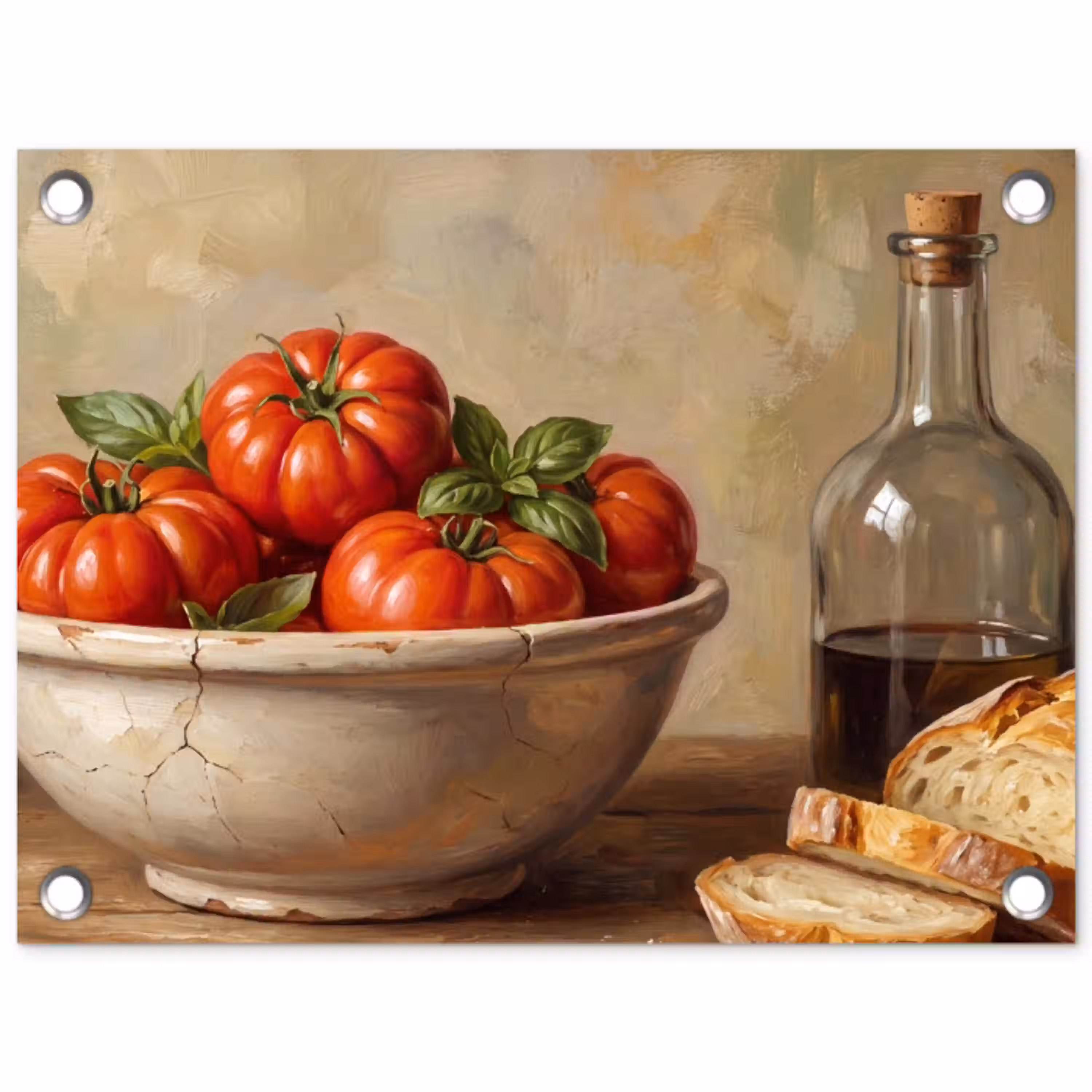 Tomaten - Kom - Eten tuinposter los doek klein -3d