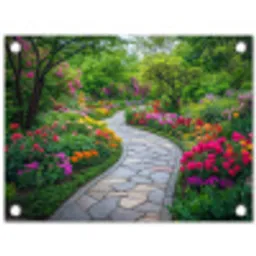 Park - Bloemen - Tuin tuinposter los doek klein -3d