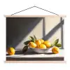 Citroenen - Stilleven - Geel textielposter latten blank klein -3d