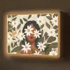 Illustratie - Vrouw - Madeliefjes - Wit Light Box met batterij (Wandlamp) middel -z3d_website