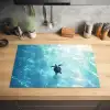 Schildpad - Zee - Blauw - Schittering Inductie beschermer vinyl 3mm klein -sfeer5