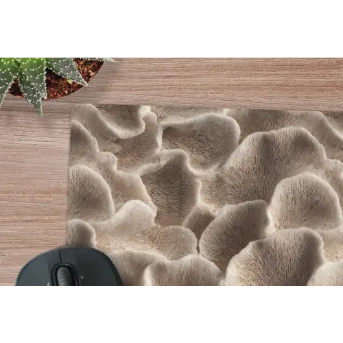 Waaiervorm - Beige - Vezel textuur muismat rubber klein 262 -closeup