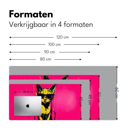 Kat - Art - Zonnebril - Roze Muismat XXL klein -sfeer5