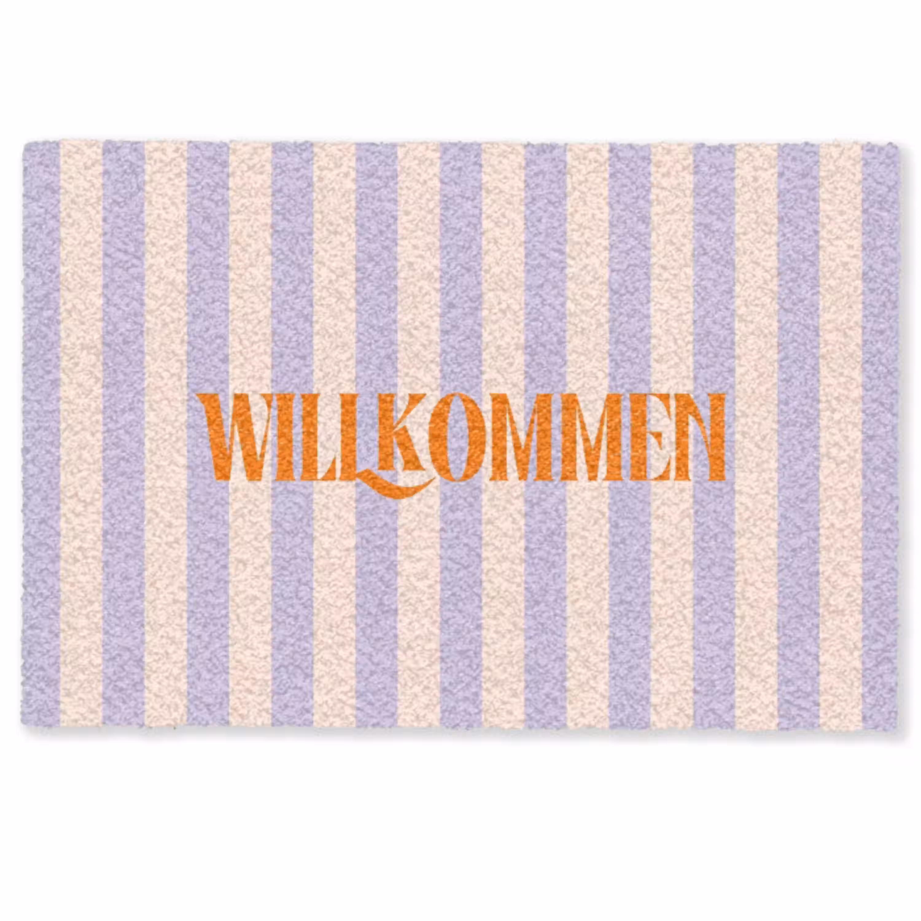 Lila - Oranje - Strepen - Wilkommen Deurmat klein -zkaufland3d