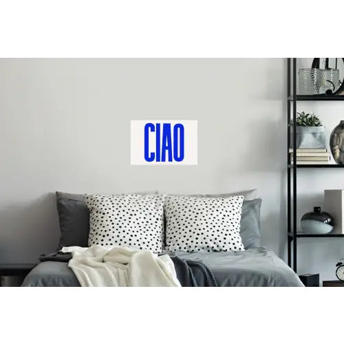 Ciao - Hoofdletters - Blauw - Minimalistisch Muursticker klein -slaapkamer