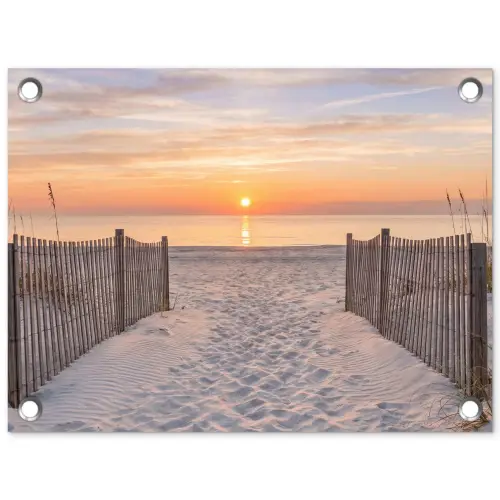 Zonsondergang - Strand - Zand tuinposter los doek klein -3d