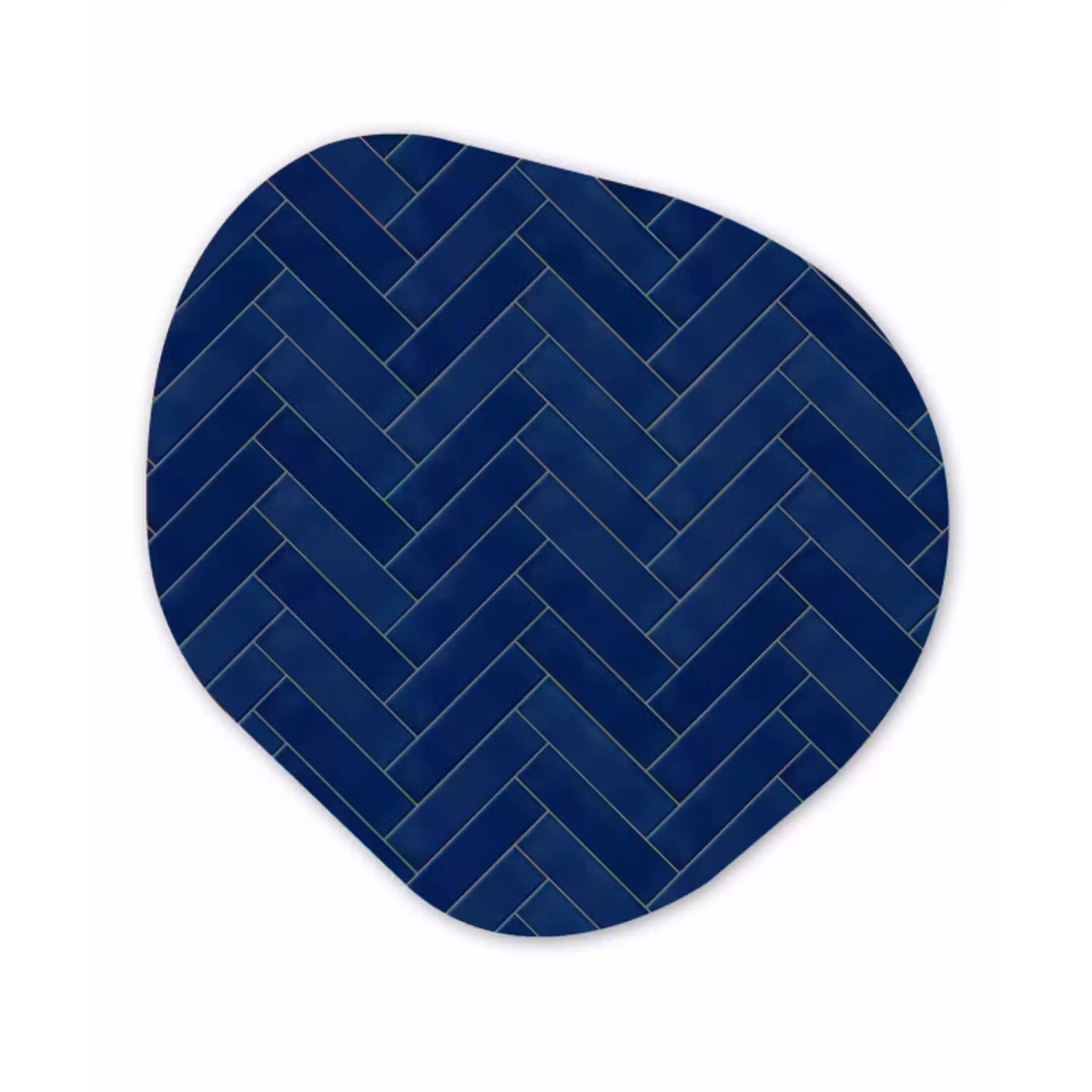 Visgraat - Wandtegel - Donkerblauw - Navy Blue Wandcirkel Organisch Aluminium middel 851 -3d