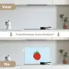 Rood - Tomaat - Groente keuken achterwand spatscherm klein -voor_na_NL