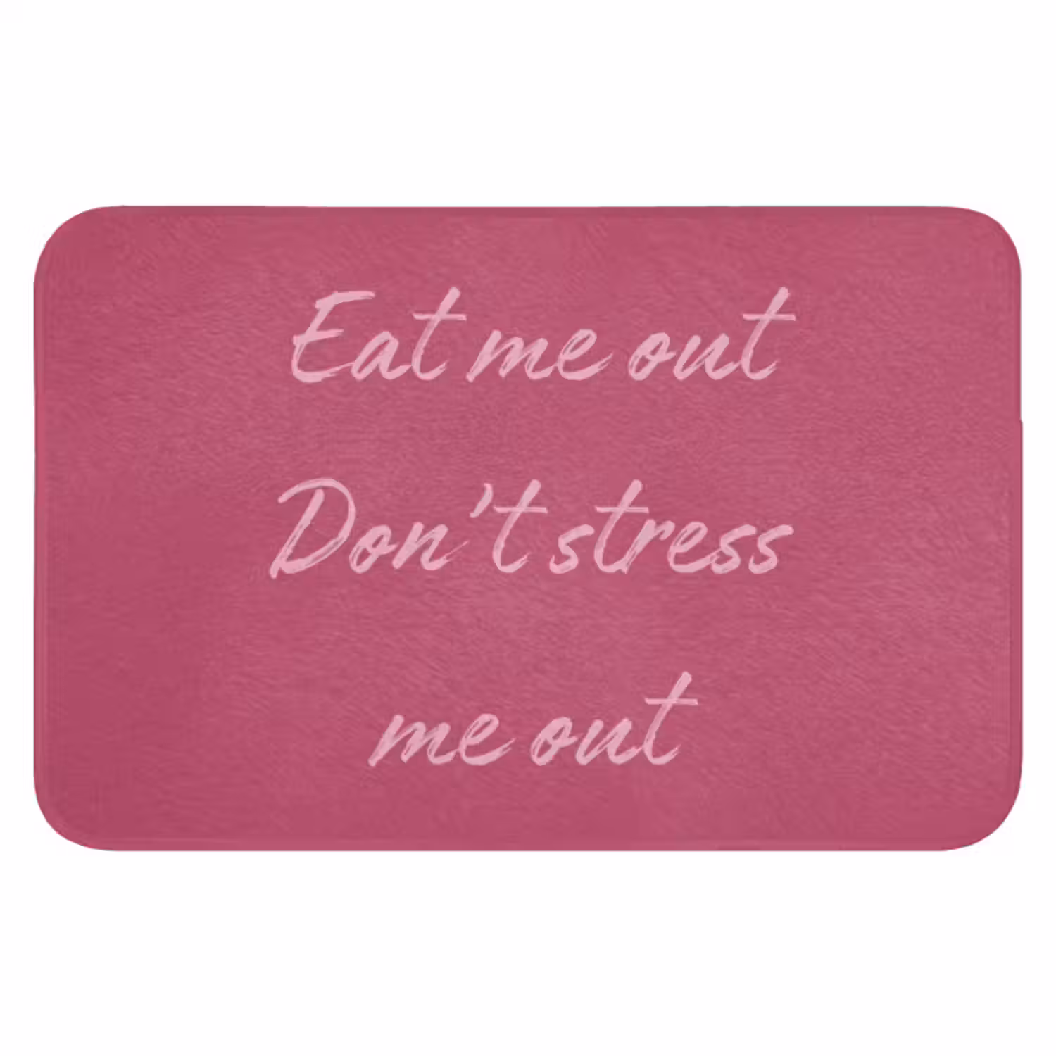 Badmat - eat me out don't stress me out - Roze - Minimalistisch