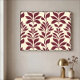 Abstract - Bladeren - Burgundy Textielframe zwart klein 947 -sfeer2