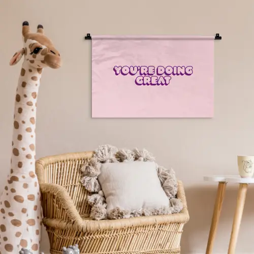 You're doing great - roze - 3D Wandkleed katoen klein -wsfeer5_kind