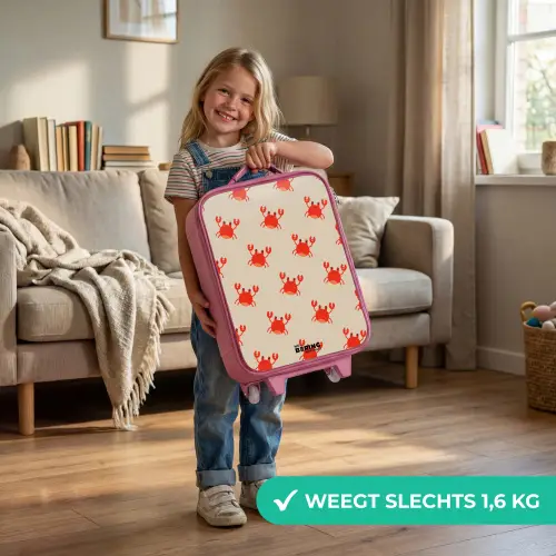 Krabbenkwestie Kinderkoffer - Roze klein -sfeer2_NL