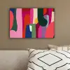 Kleurvakken - Recht - Rond - Abstract canvas 2cm klein -sfeer3