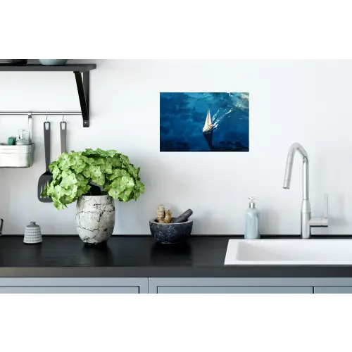 Zeilboot - Water - Abstract - Schaduw Muursticker klein -keuken