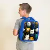 Dieren - Sterren - Planeten - Astronaut Kinderrugzak - Blauw middel -sfeer2