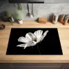 Bloem - Zwart - Wit Inductie beschermer vinyl 3mm klein -sfeer5