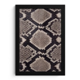 Slangenleer - Patroon - Beige fotolijst zwart zonder passe partout klein -3d