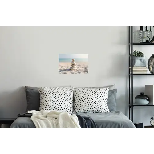 Stenen - Stapel - Zand - Zee Muursticker klein -slaapkamer