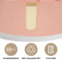 Waterijsje - Pasteltinten - Minimalistisch Akoestische PET Vilt - Rond klein -closeup_DE