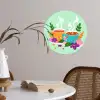 Thee - Illustratie - Kopjes - Bloemen Wandcirkel behangsticker klein -sfeer3