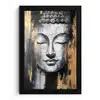 Boedhha - Penseelstreken - Goud - Abstract fotolijst zwart zonder passe partout klein -3d