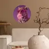 Panter - Zonnebril - Kauwgombel - Roze Wandcirkel behangsticker klein -sfeer1